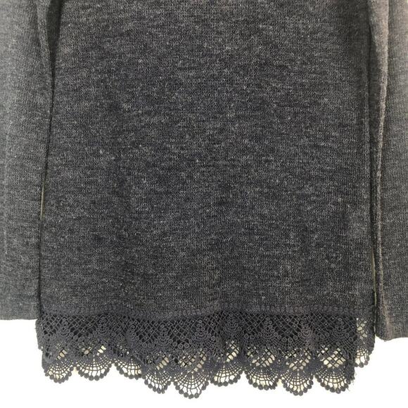 Rewind Crochet Boho Chic Minimalist Hooded Pullover Womens Sweater Size Small - Picture 4 of 12